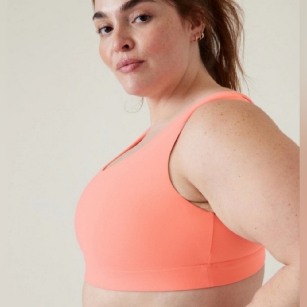 Athleta Exhale Bra D-DD in Coral 1X D-DD $49 NWOT